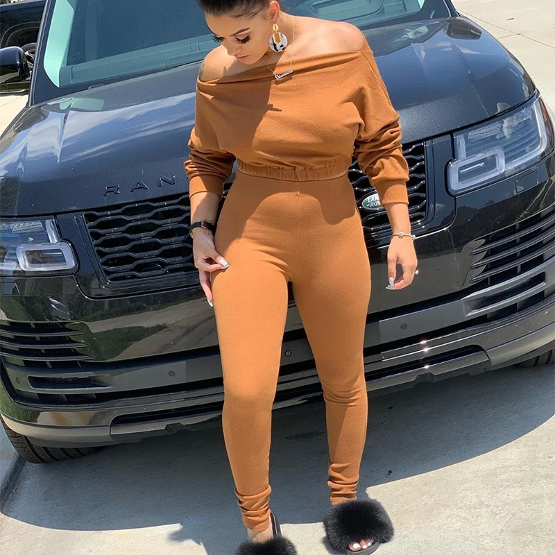 Женский Повседневный Спортивный костюм комплект из двух предметов укороченный