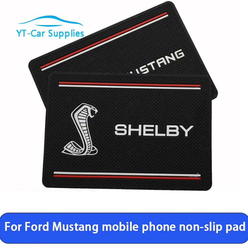 

Car Mobile Phone Silicone Anti-slip Mat Central Control Instrument Panel Storage Decorative Accessories For Ford Mustang Shelby