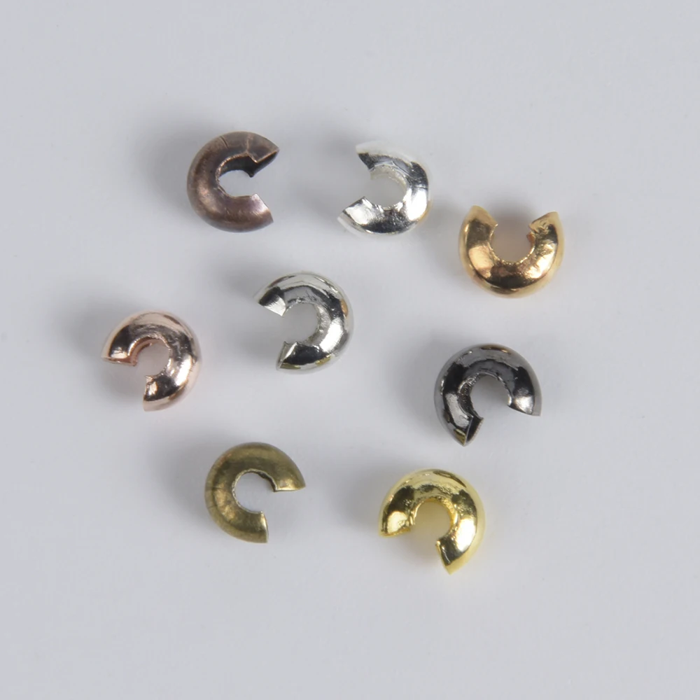 Полуоткрытые Круглые Обжимные бусины 100 шт./лот подходят для бусин 3 4 5 мм пробки