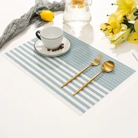 pvc stripe oil water resistant non slip kitchen placemat coaster insulation pad dish coffee cup table mat home hotel decor 51094