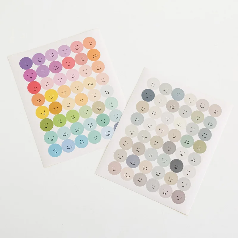 Ins выражение декоративные Стикеры круглые улыбающееся лицо красочные Morandi