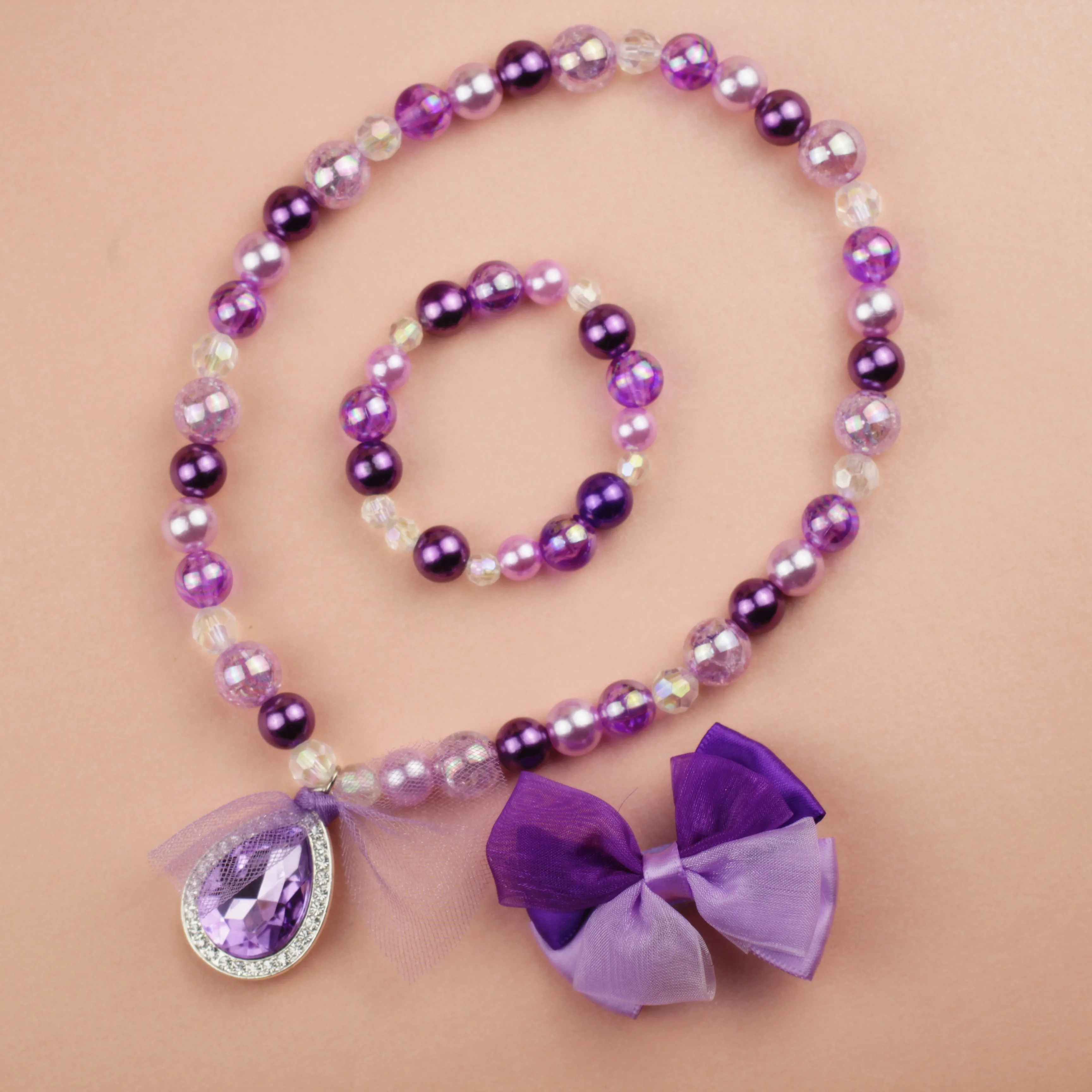 Ожерелье Принцесса София первая цепочка фиолетовый каплевидный Амулет подвеска