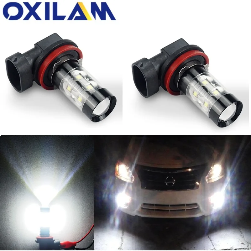 OXILAM 2x H8 H11 светодиодный лампы 9005/HB3 9006/HB4 Автомобильные противотуманные фары DRL
