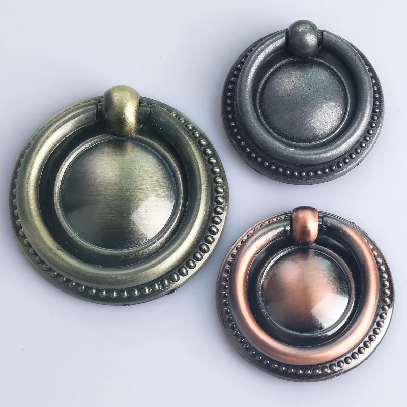 Винтажная ручка для мебели в деревенском ретро стиле античное серебряное кольцо