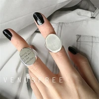 punk miami cuban men and women popular english letters geometric charm interface opening adjustable size hip hop ring jewelry