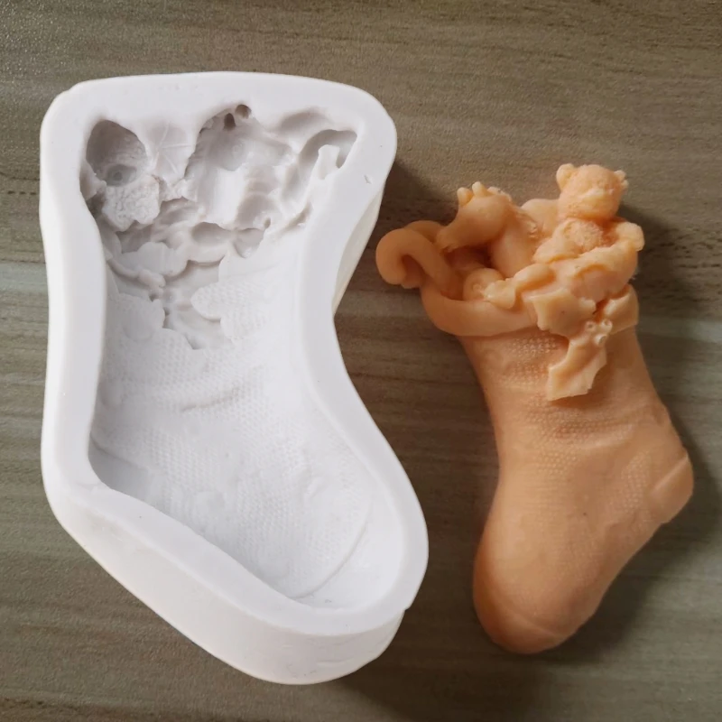 

Silicone Christmas Socks Epoxy Resin Molds Xmas Santa Claus Socks Baking Mold