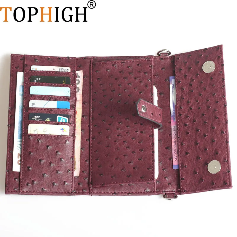 TOPHIGH Fashion Genuine Snake Clutch Bag Cross Body Snake/Ostrich Leather Purse Bags With Strap Women Wallet | Багаж и сумки