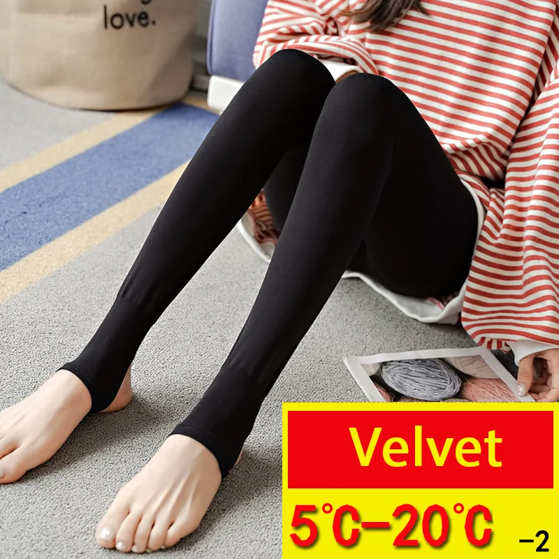 Black-Velvet-2 Tataria, женские теплые зимние леггинсы, женские бархатные леггинсы, зимние плотные супер эластичные леггинсы с высокой талией, женские зимние леггинсы - Цвет: Black-Velvet-2