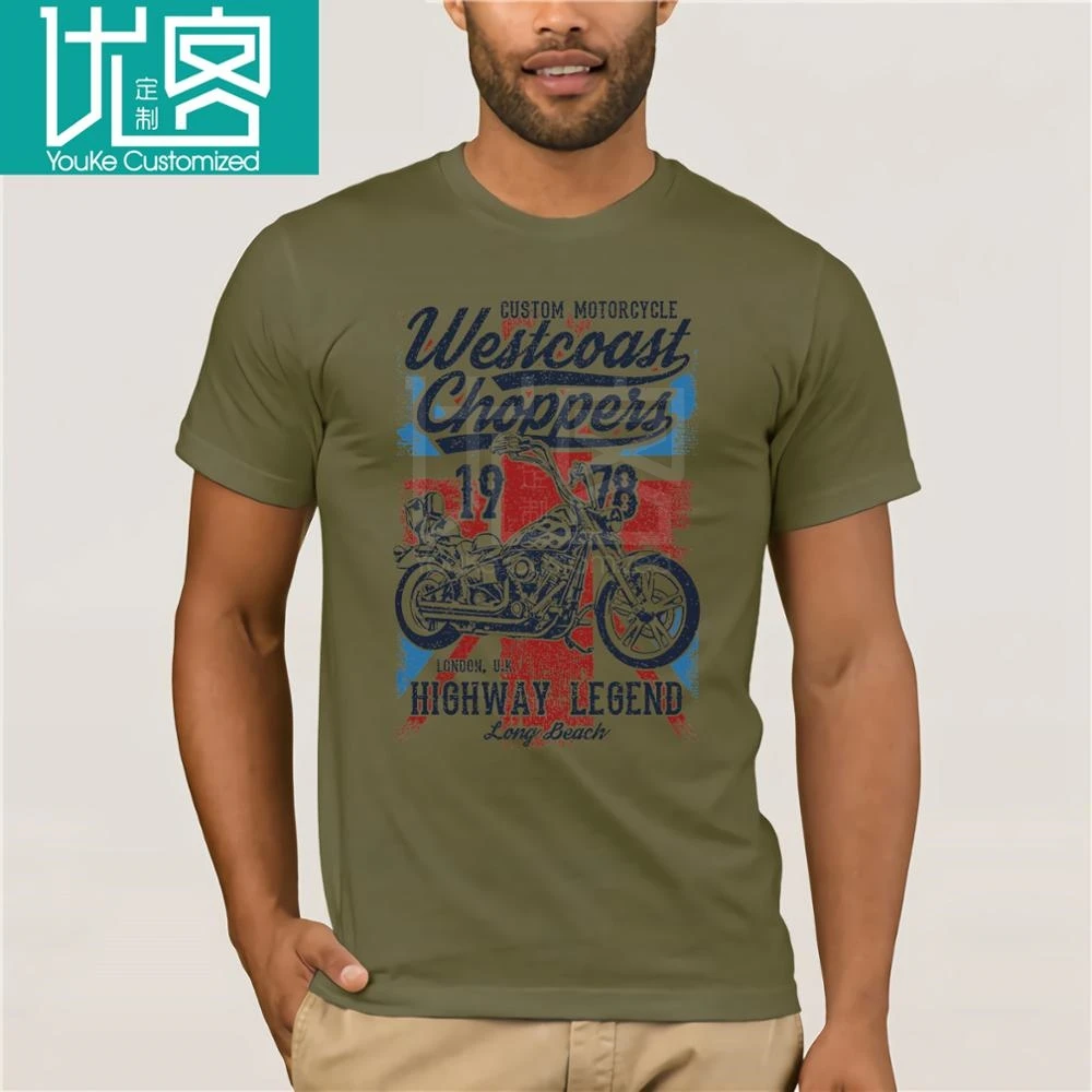 Футболка Divertente Uomo Maglietta Con Stampa Motori West Coast Choppers настроенная Мужская футболка с