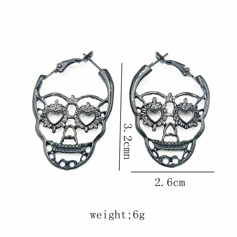 Новинка серьги в стиле ретро с черепом головой призрака из сплава симметричные