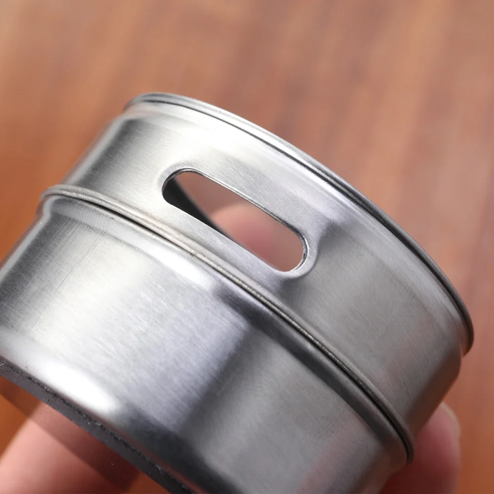 

12Pcs Stainless Steel Magnetic Multi-Purpose Spice Storage Tins Clear Lid with Sift or Pour Magnetic on Refrigerator and Gri