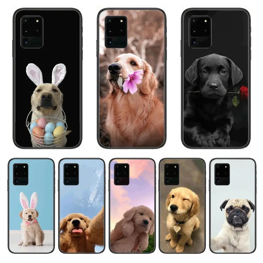 

Cover Cute puppy dog Phone cover hull For SamSung Galaxy S 6 7 8 9 10 20 21 Plus Edge E note 5G Lite Ultra black soft bumper