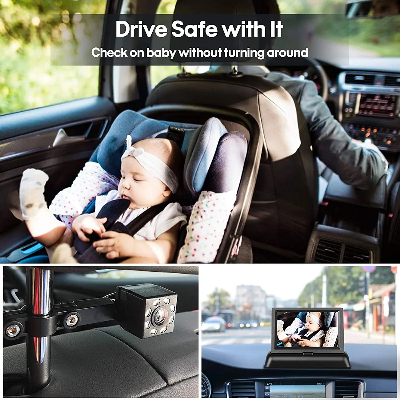 Beste Auto Baby Achteruitkijkspiegel Auto Baby Veiligheid Seat Viewer Infrarood Nachtzicht Bewakingscamera Autostoel Voor Kinderen