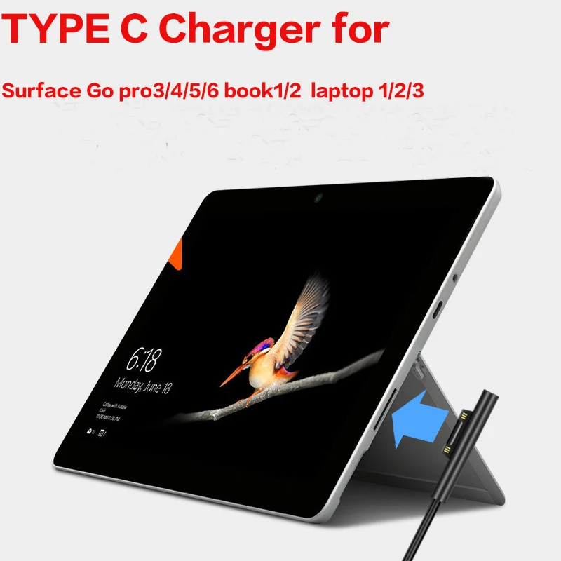 USB Type C 15V PD адаптер питания зарядный кабель для ноутбука Microsoft Surface Pro 7/6/5/4/3/GO/BOOK