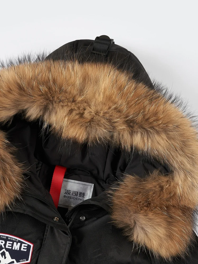Новинка женский пуховик BOSIDENG 90% гусиный пух воротник из натурального меха
