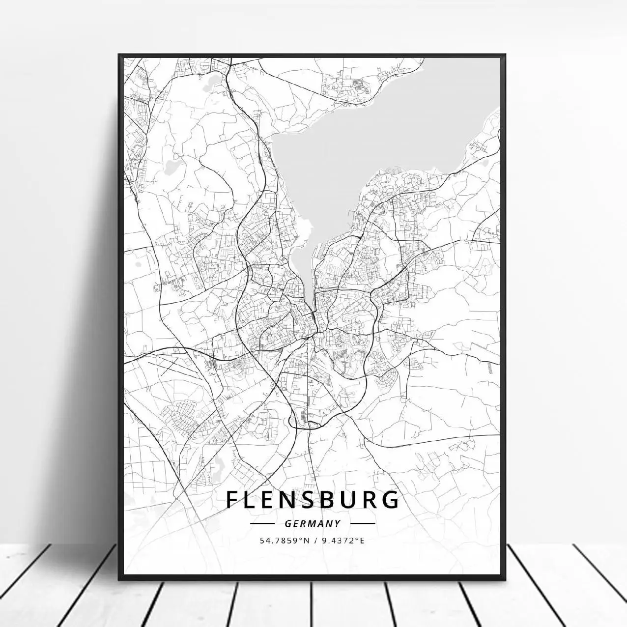 Фленсбург Wilhelmshaven Дортмунд Мангейм Висбаден Германия холст Художественная карта