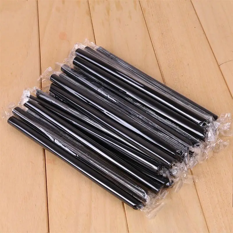 

100pcs Straws Set Disposable Individually Wrapped Food Grade Plastic Stirring Straws for Juice Cold Drinks Coffee Milk Tea