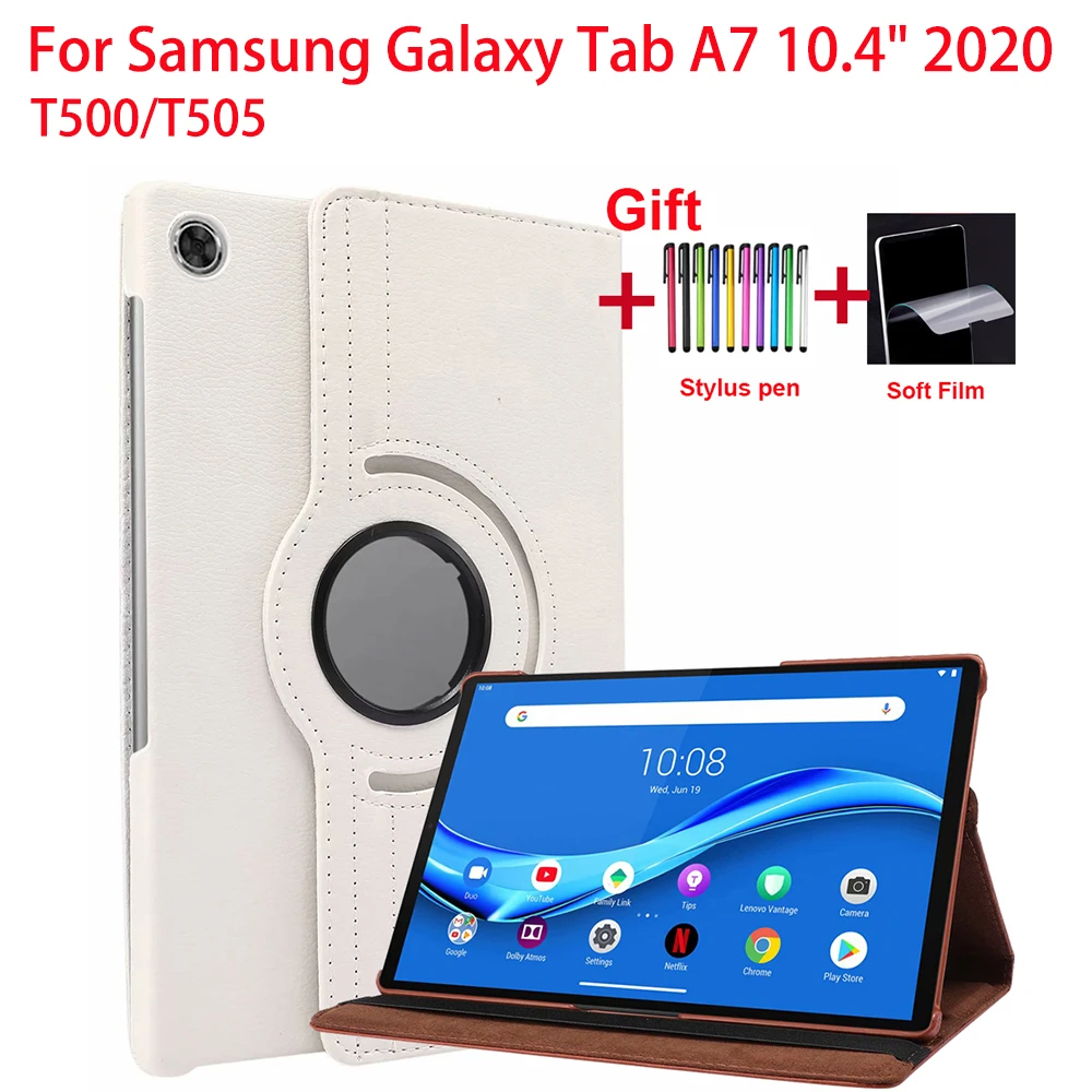 

Вращающийся на 360 градусов чехол-подставка для Samsung Galaxy Tab A7 10,4 дюйма 2020 T500/T505, чехол-книжка из искусственной кожи для Tab A7 T500, Funda Coque
