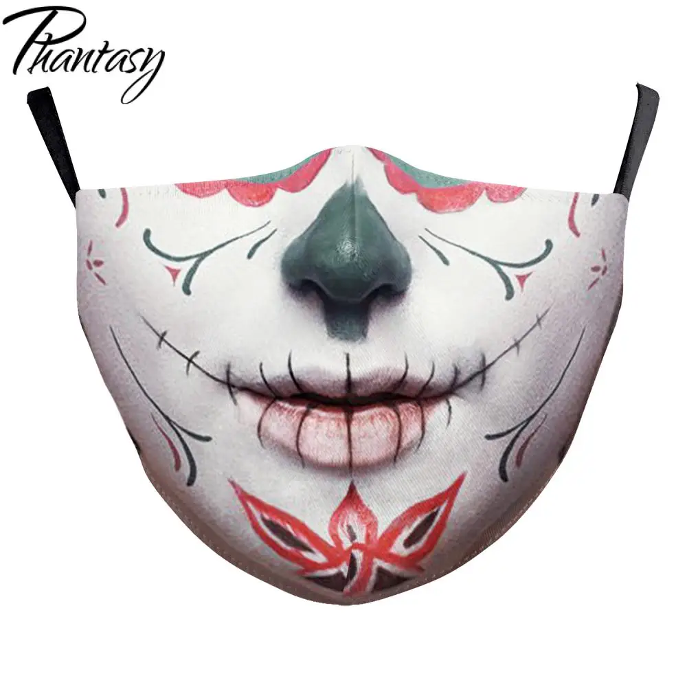 Маска для взрослых на Хэллоуин маска лица с принтом клоуна моющаяся Тканевая рта