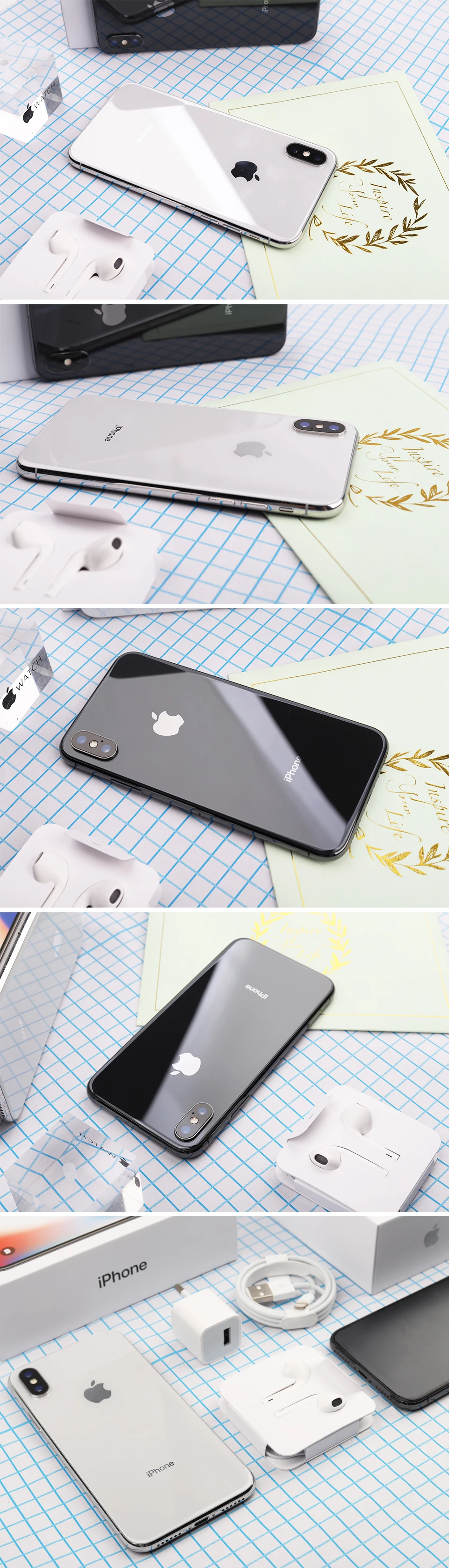 Разблокированный Apple iPhone X Hexa Core 3 Гб ram смартфон 5," 4G LTE 12MP двойная задняя камера распознавание лица 64 Гб/256 Гб мобильный телефон