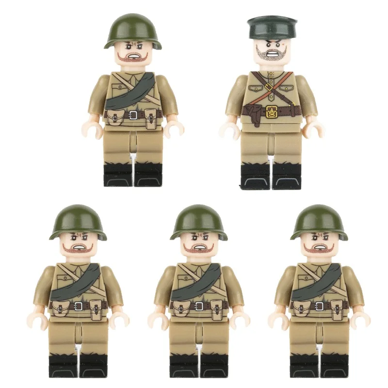 Военные WW2 армейские советские солдатики строительные блоки российские военные