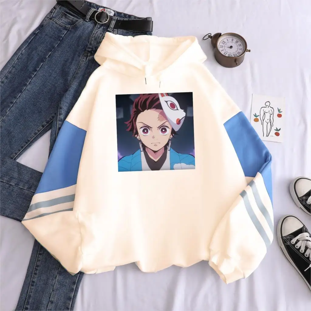 Мужские зимние толстовки в стиле Харадзюку с изображением рассекающего демонов