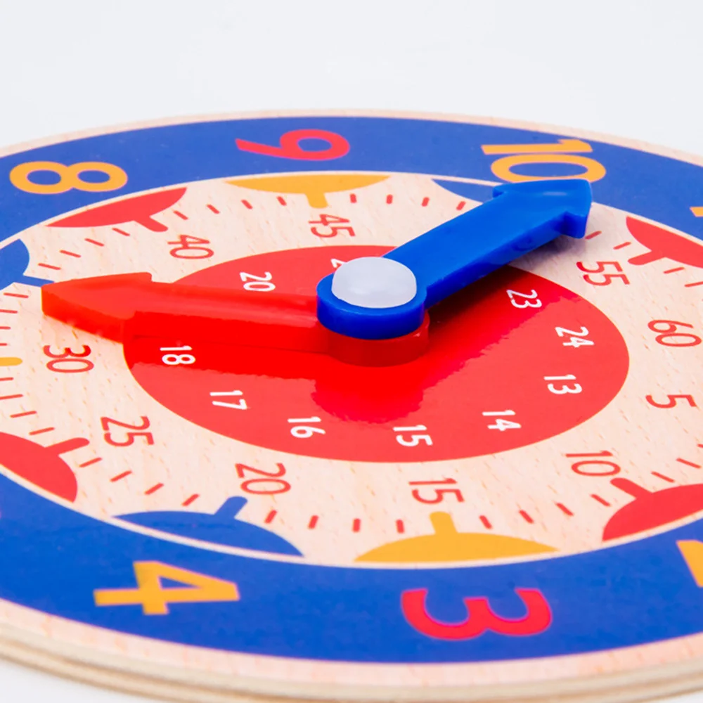 

2pcs Children Early Educational Number Wooden Clock Wooden Educational for Kids (Random Color)