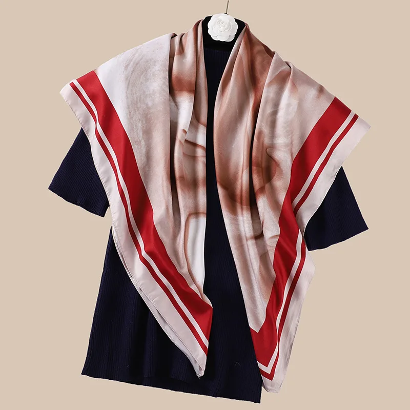 

2021 шелковая шаль, квадратный шарф для женщин, женский шейный платок, новый хиджаб, повязки для волос, шейный платок, Женская повязка на голов...