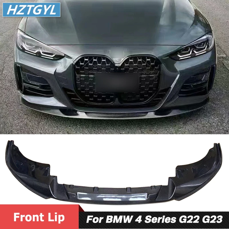 3D Style Carbon Fiber Material Front Bumper Spoiler Lip For BMW 4 Series G22 G23 425i 430i MT Car Tuning 2020 Up