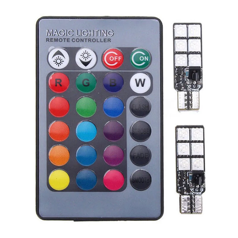 2 шт. Автомобильные светодиодные лампы для чтения T10 12SMD 5050 RGB | Автомобили и