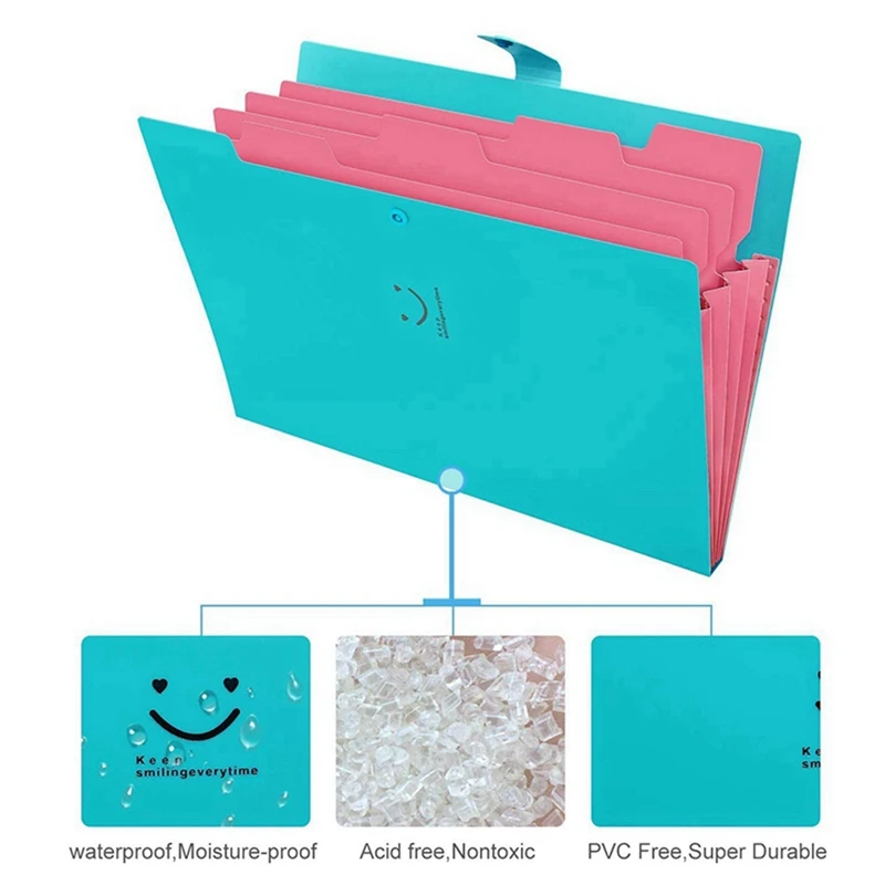 

3 Pack File Organizer with 5 Pcs Expanding File Folders Accordion Document Organizer