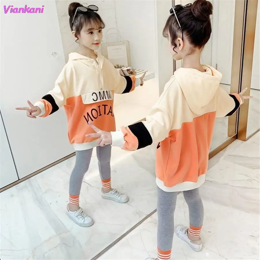 

Комплект детской одежды, модные спортивные костюмы для девочек-подростков, осень 2021, 2 шт., детские спортивные костюмы, одежда для девочек, ра...