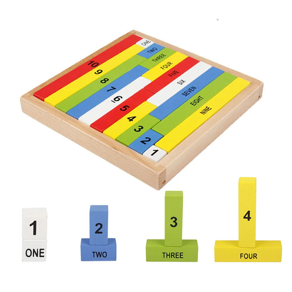 Детская деревянная игрушка игра Разноцветные деревянные блоки математические