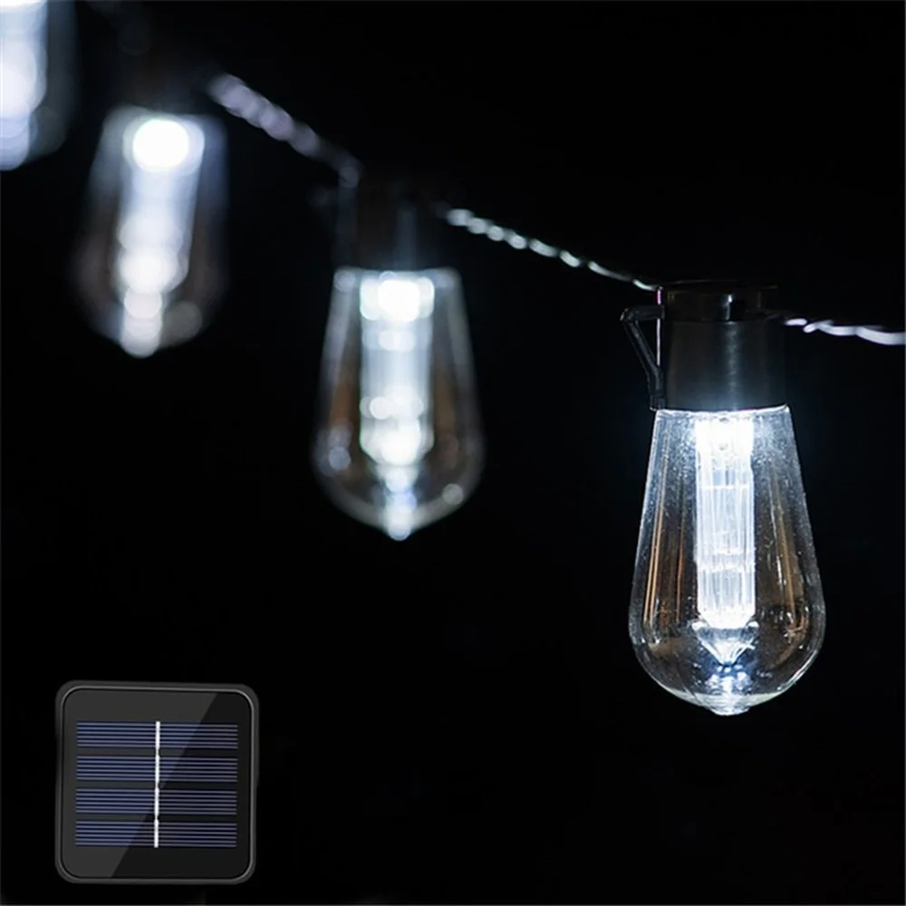 

LED Solar String Lights Outdoor Decoration Light Bulb IP65 Waterproof Patio Lamp Holiday Garland for Vegetable Garden Furniture.