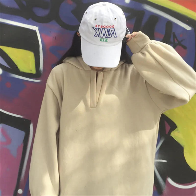 ZSIIBO Women Hoodies Casual Sport Sweatshirt Hooded Solid Color Long Sleeves Irregular Top Fashion Loose Hoodies With Pockets