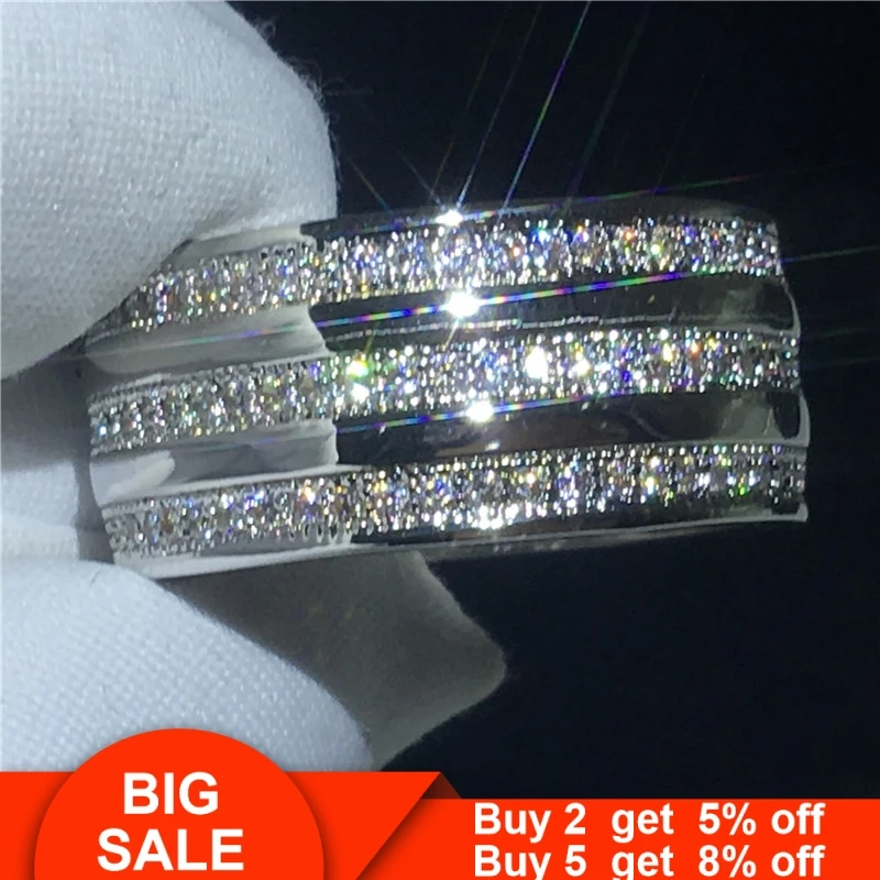 Круглый перстень для влюбленных из серебра 925 пробы с кубическим цирконием