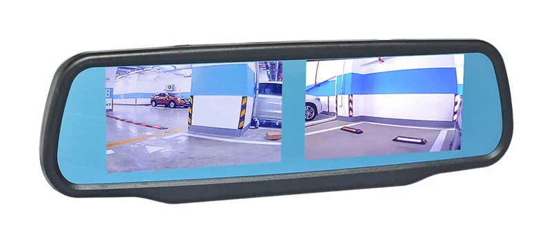 DIYKIT двойной экран 4," TFT lcd Зеркало заднего вида монитор+ 2 x CCD Водонепроницаемая камера заднего вида автомобиля грузовика автобуса