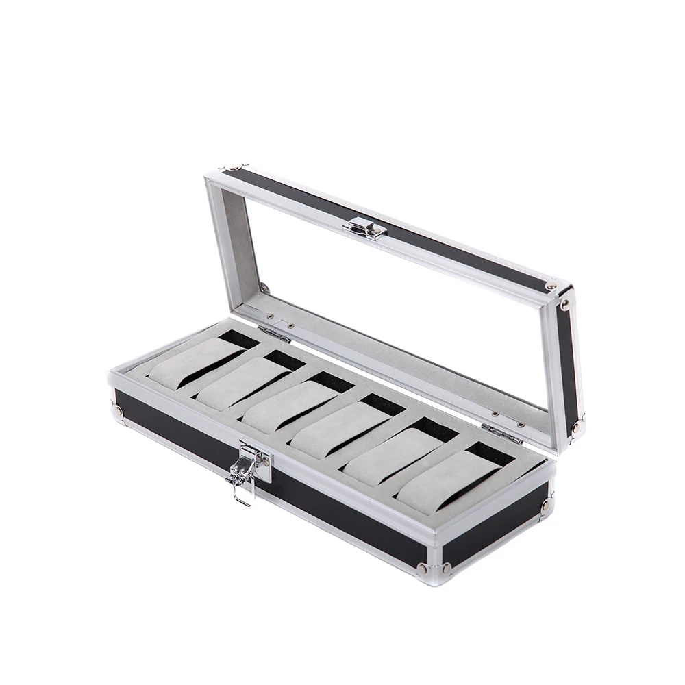 6 решеток роскошная коробка для часов из алюминиевого сплава