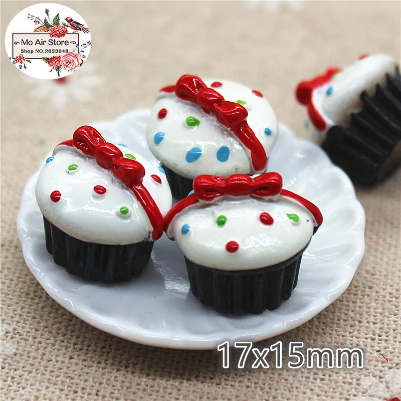 

10pcs Resin 3D cake cup dessert Cabochon Miniature food Art Supply Decoration Charm Craft
