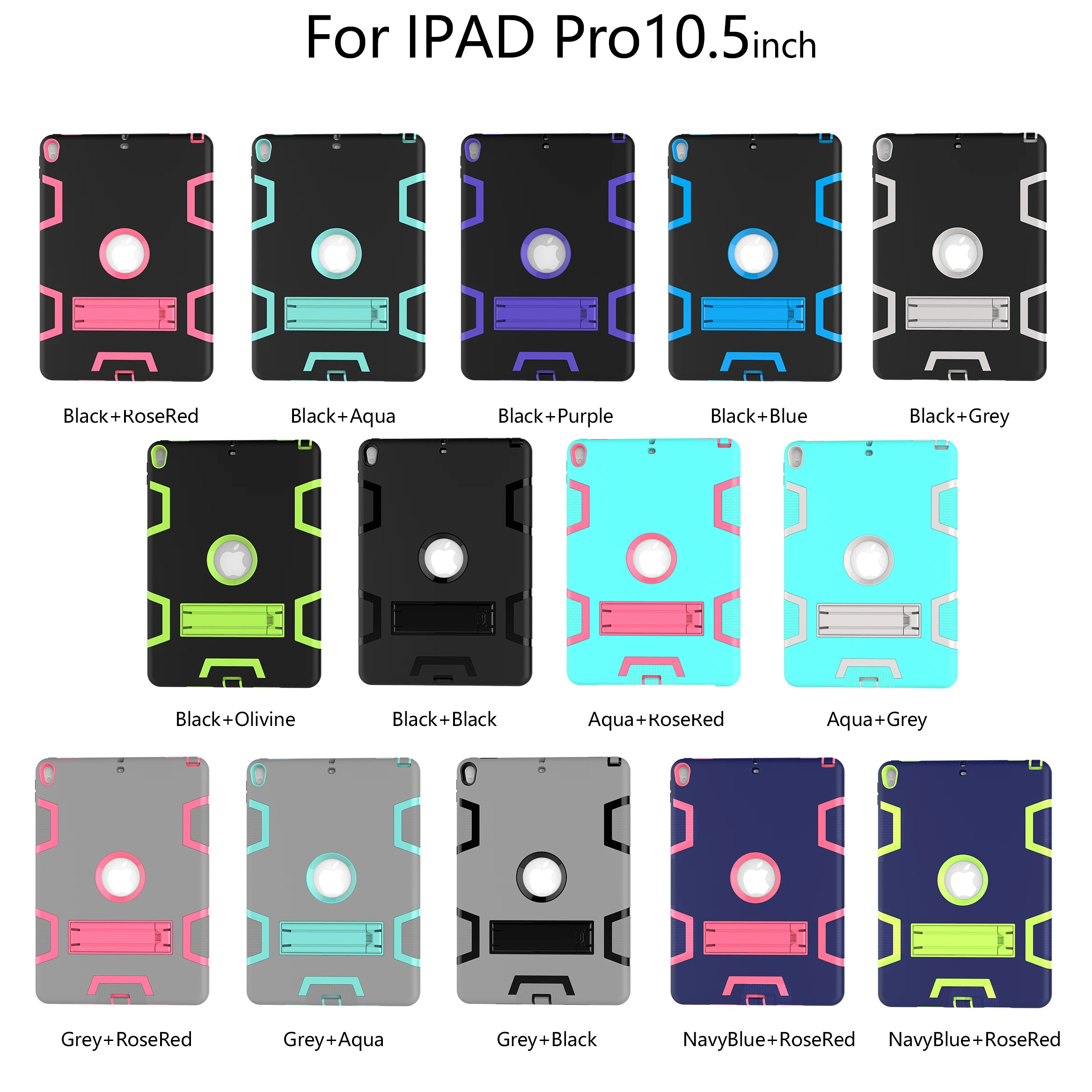 

Tablet Case For iPad Pro 10.5 2017 Case Rugged Heavy Duty Shockproof Stand Cover For iPad Air 10.5 2019 Case