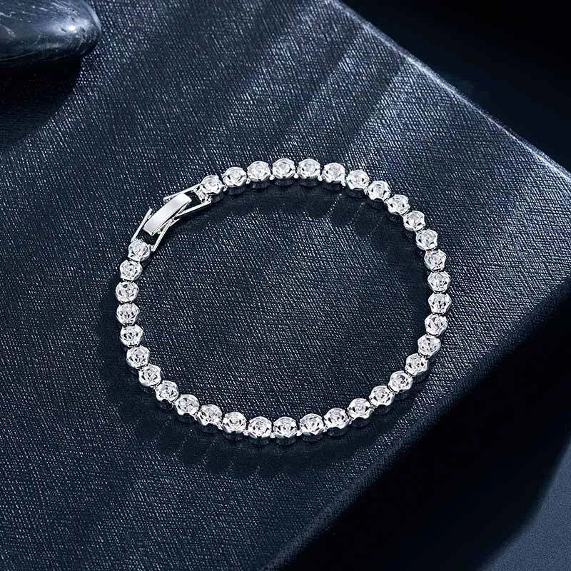 Новый роскошный горный хрусталь AAA zircon подвеска серебряный браслет для мужчин