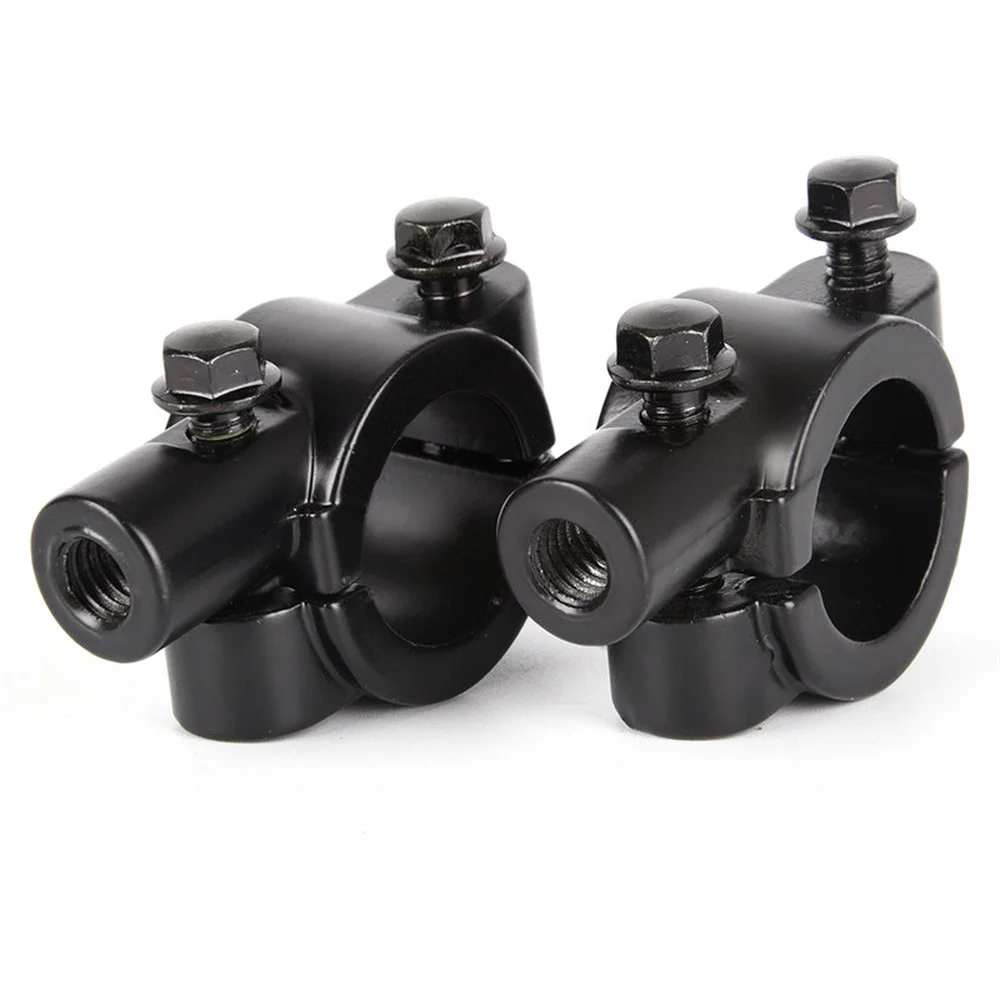 

8mm 10mm Universal Motorcycle Rearview Mirror Clamp Mount 7/8" Motocross Handlebar Adapter Holder Rear View Mirrors Base Black