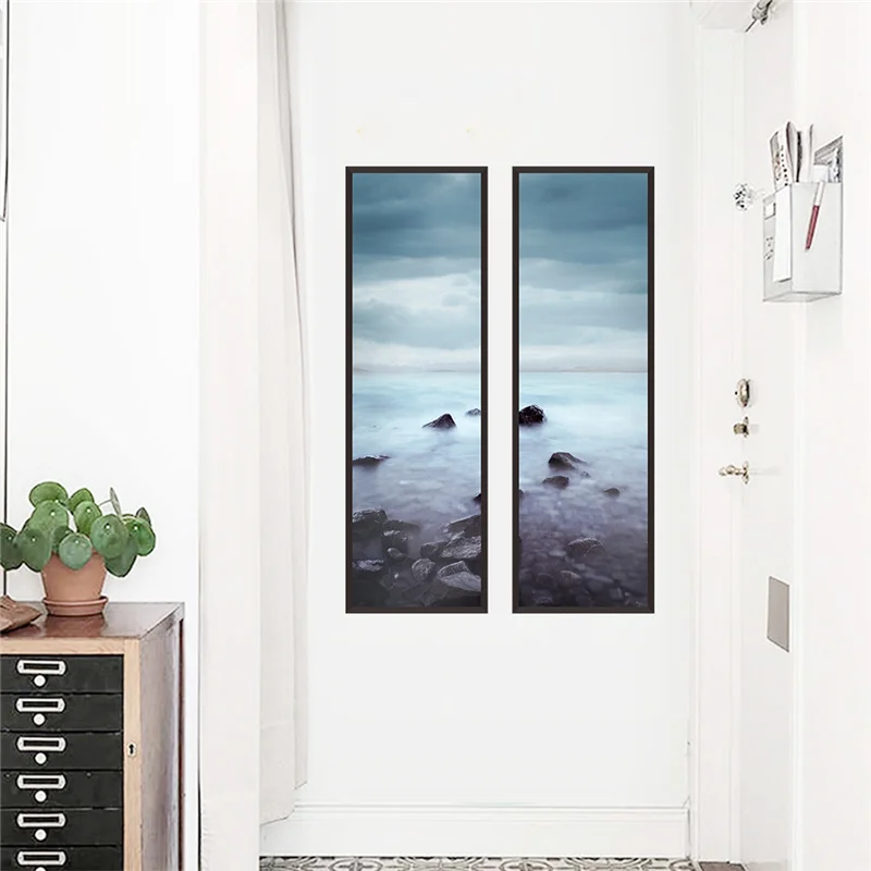 

Sky Sea Scenery Wall Art Stickers For Office Shop Living Room Bedroom Home Decor Diy Landscape Wall Mural Decals Pvc Poster