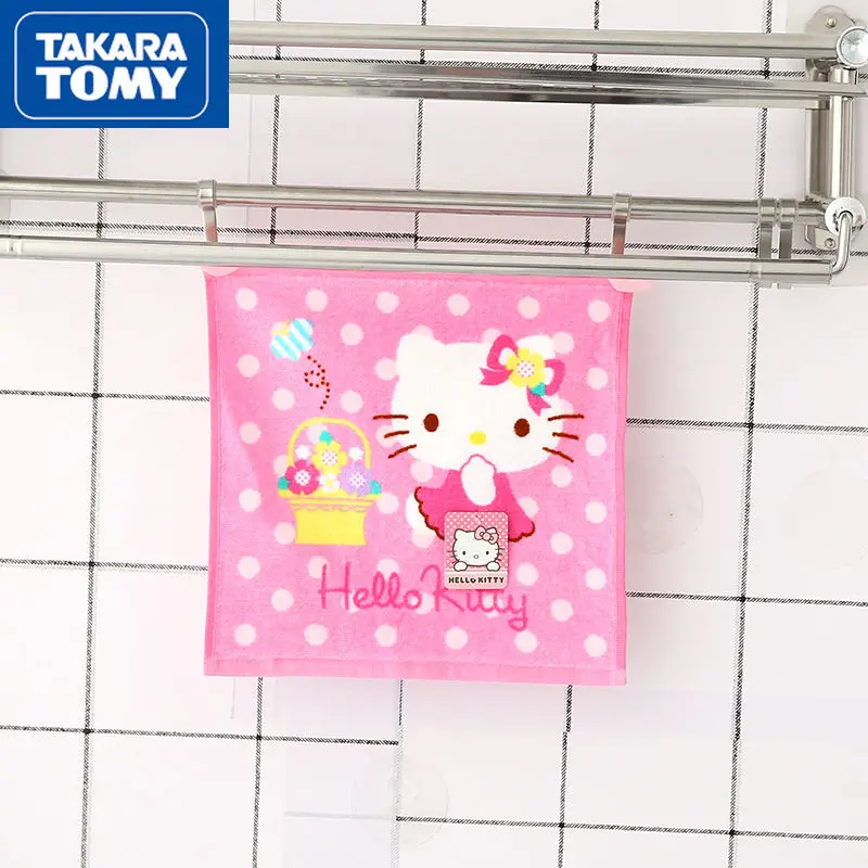 

TAKARA TOMY милый мультяшный Hello Kitty новорожденный малыш полотенце для лица простой мягкий хлопковый носовой платок банное слюнявчик полотенце