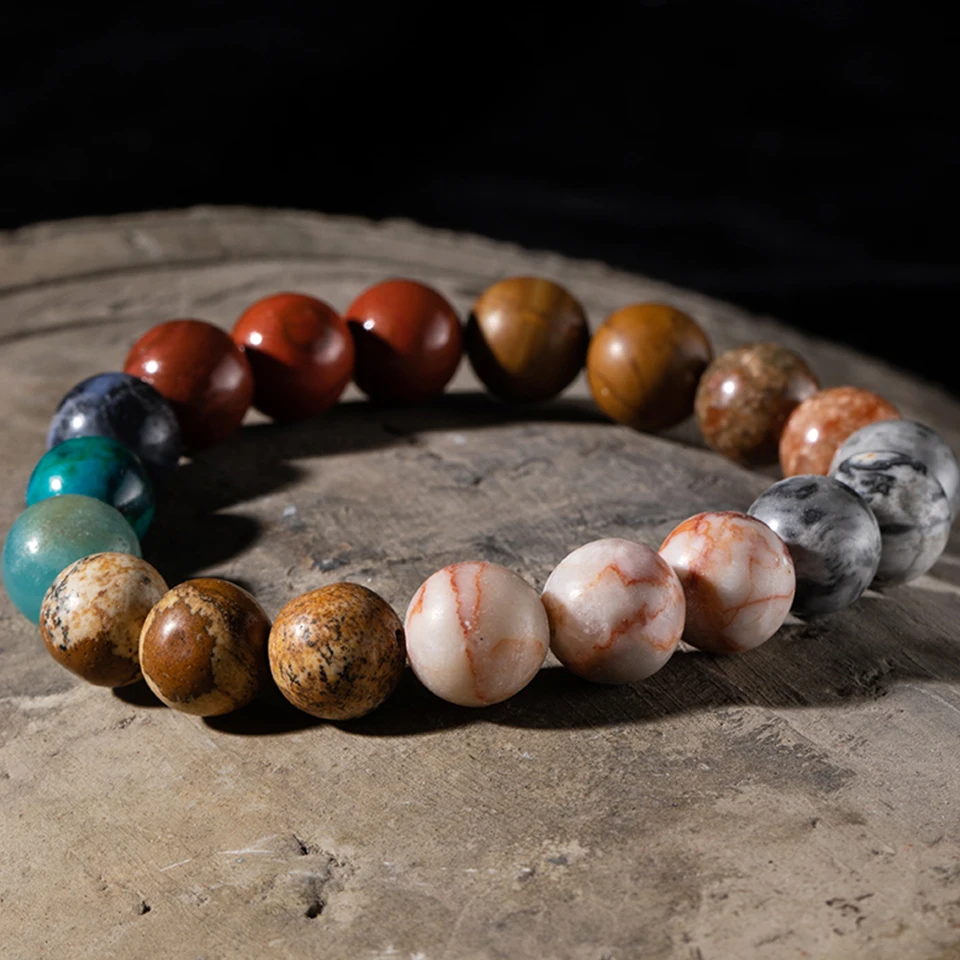 Мода 8 мм и 10 Натуральные Камни Бисер Strand Браслеты Мужчины Ювелирные Изделия