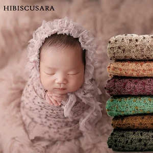 40*150 см детская фотография пледы мягкое детское фото реквизит трикотажный Пеленальный эластичный шарф с помпоном картинки одежда