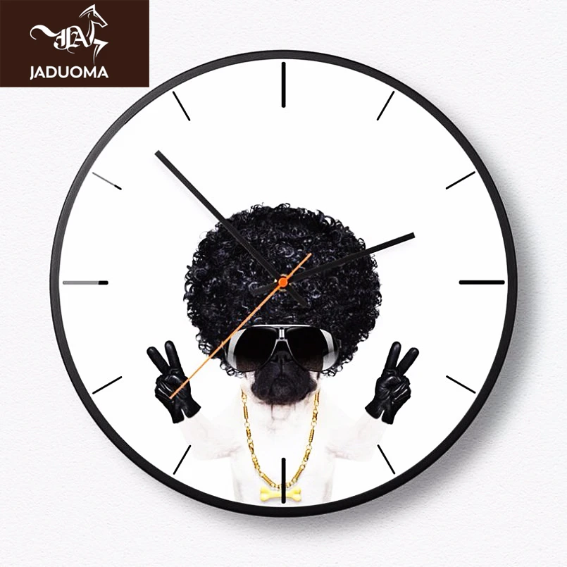 

JADUOMA 3D настенные часы 30 см/35 см профессиональный часы в виде собаки настенные часы современный дизайн мода бесшумное движение круглые больш...