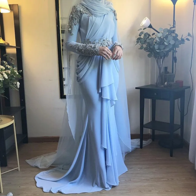 Выпускные мусульманские Вечерние платья русалки 2020 длинные женские вечерние
