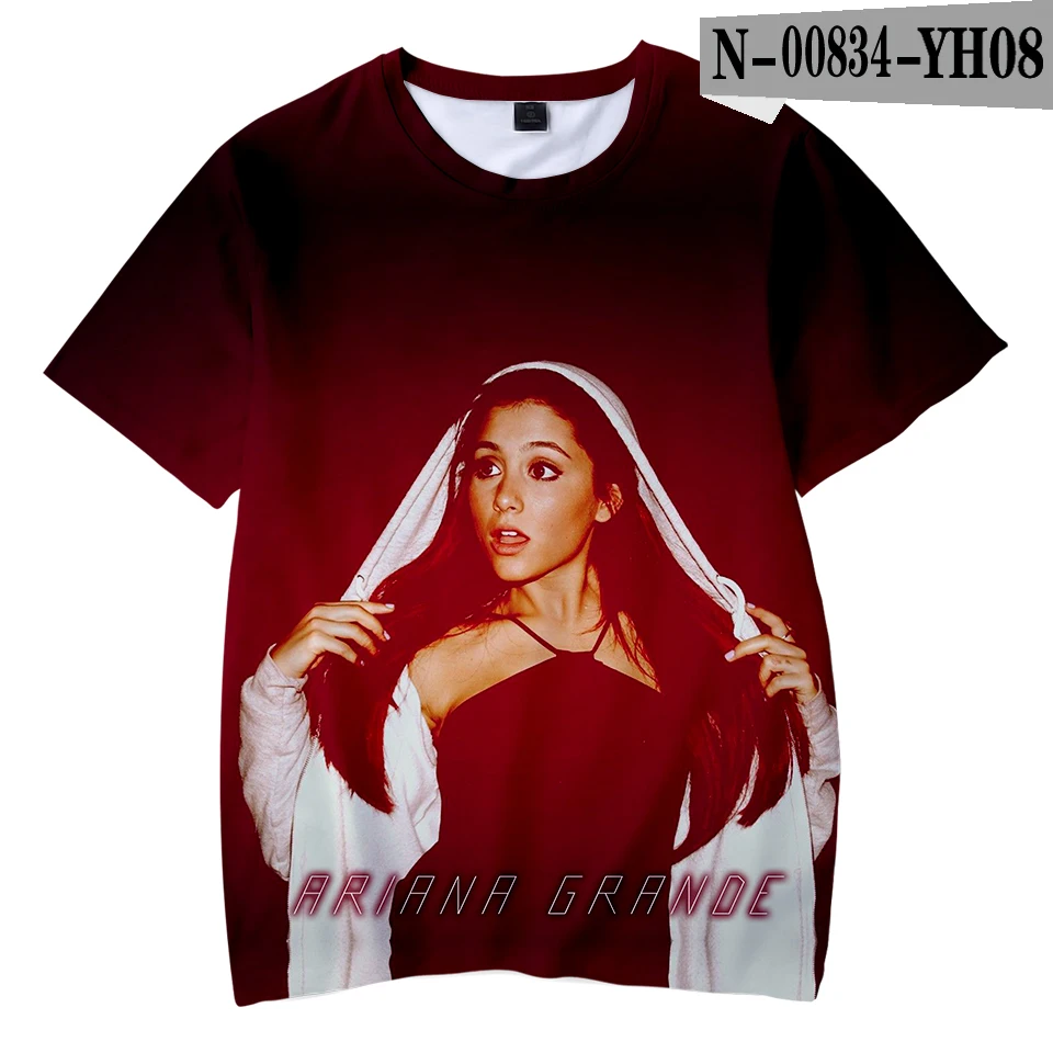 Футболка с 3D принтом «Thank you next Ariana Grande», милая Повседневная модная летняя футболка с круглым вырезом и короткими рукавами для детей - Цвет: 3D