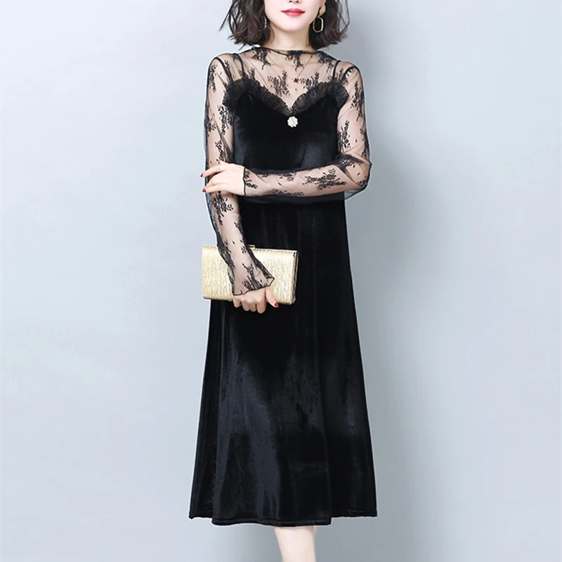 OllyMurs 2019 New Women Velour Dress Vintage Spaghetti Strap Long Dresses Sleeveless Black Maxi Vestidos Ladies Sexy Sundress | Женская